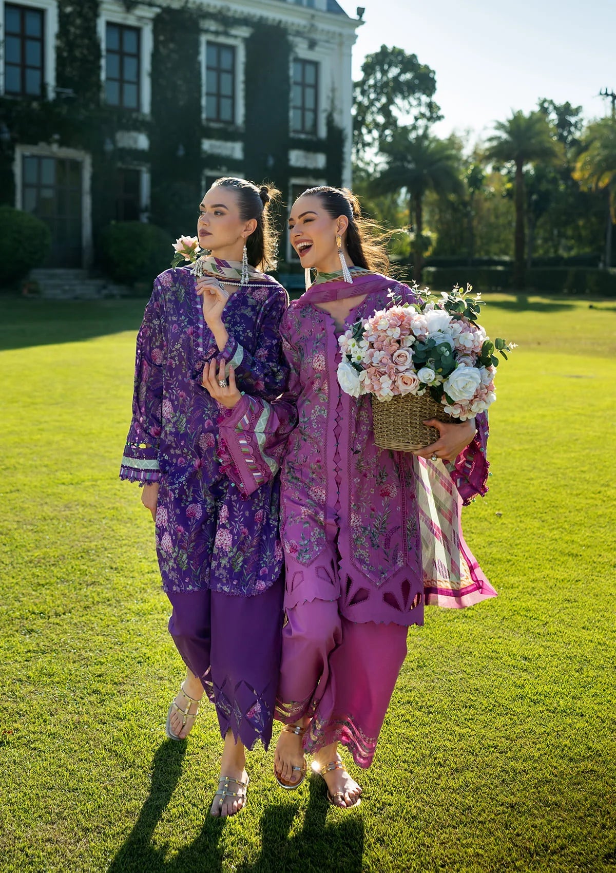 front images of purple and pink dresses from ELAF PRINTS COLLECTION 2025