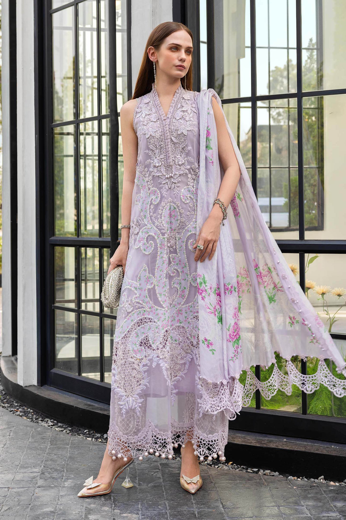 EL-26-12- 3 Piece Unstitched Embroidered Lawn Suit