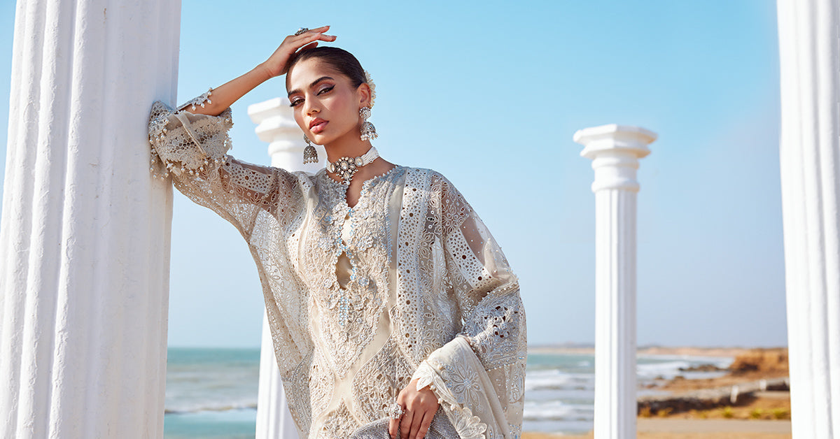 3 Piece Unstitched Embroidered Organza Suit | EID LAWN-25-09