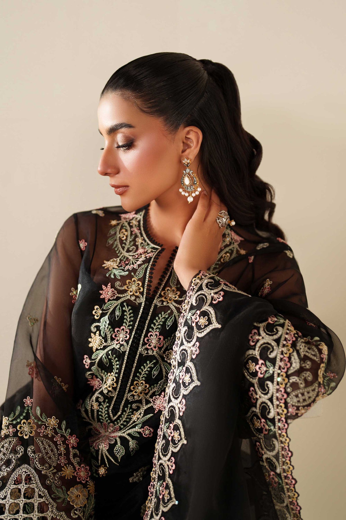 PTS638 Noir - Reveur Luxury Formals by Akbar Aslam at #VogueClothingStudio