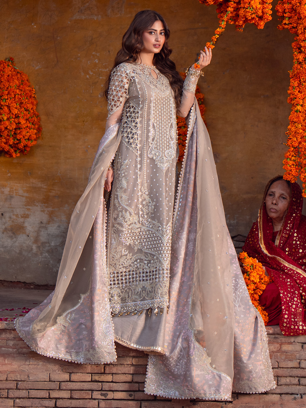 D-601 from Sona Gachi Unstitched Luxury Formals by Bin Ilyas at #VogueClothingStudio