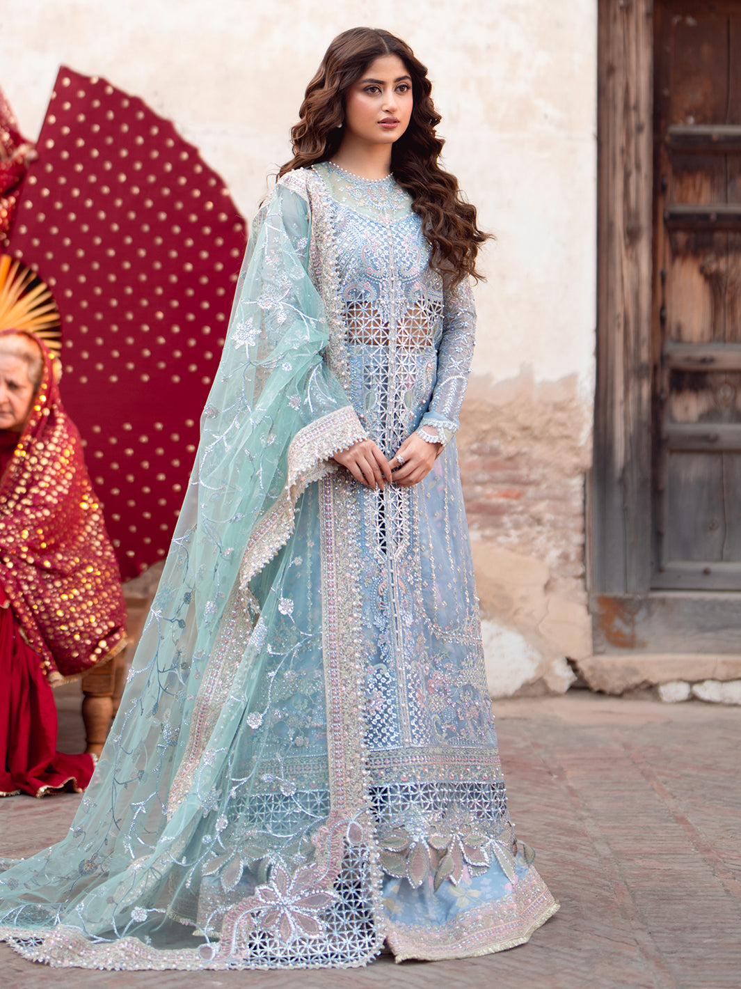 D-602 from Sona Gachi Unstitched Luxury Formals by Bin Ilyas at #VogueClothingStudio