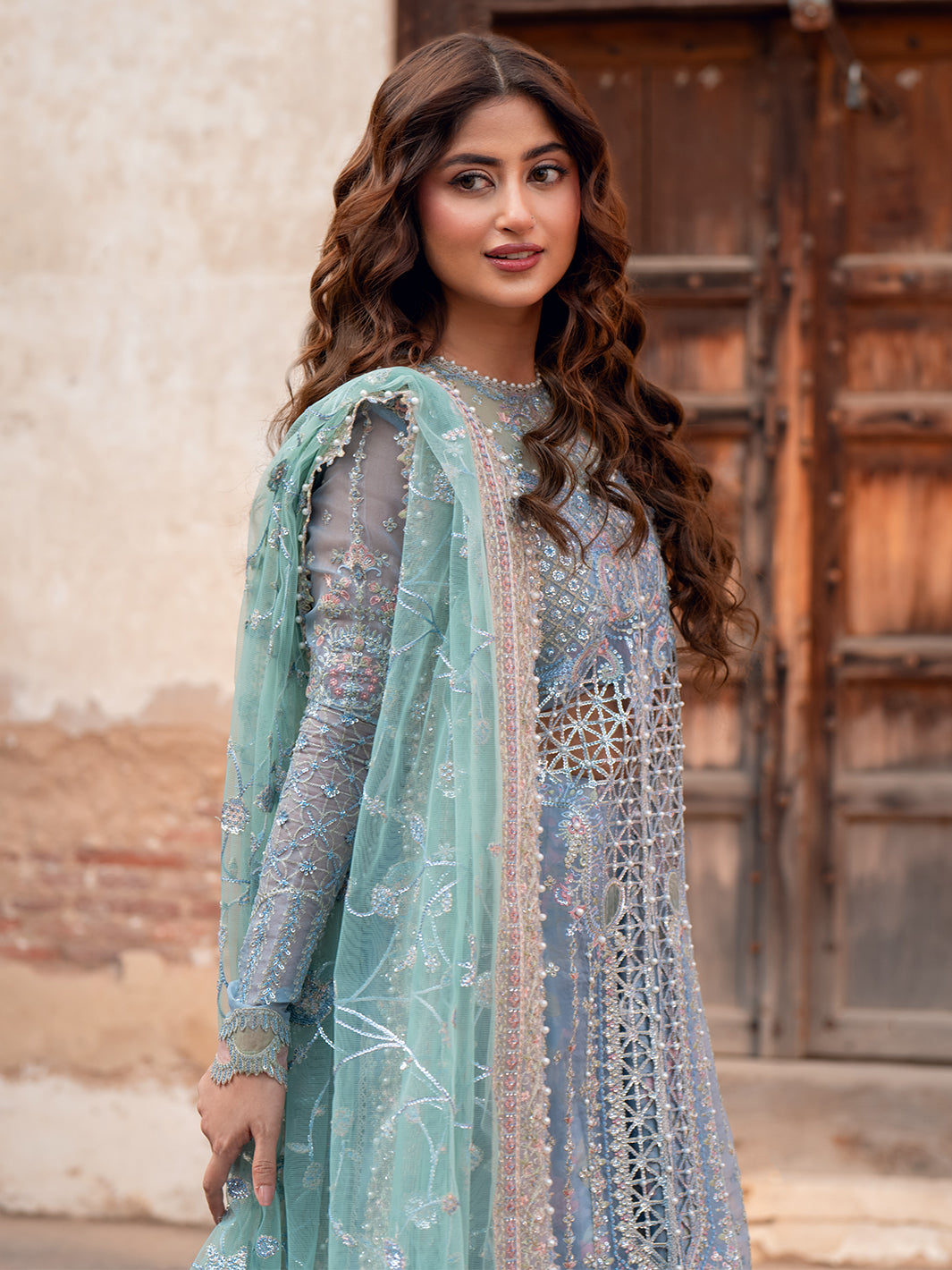 D-602 from Sona Gachi Unstitched Luxury Formals by Bin Ilyas at #VogueClothingStudio