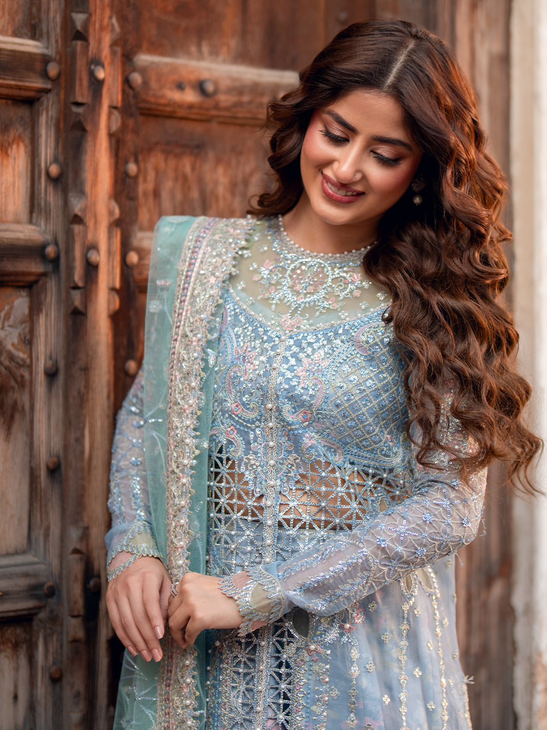 D-602 from Sona Gachi Unstitched Luxury Formals by Bin Ilyas at #VogueClothingStudio