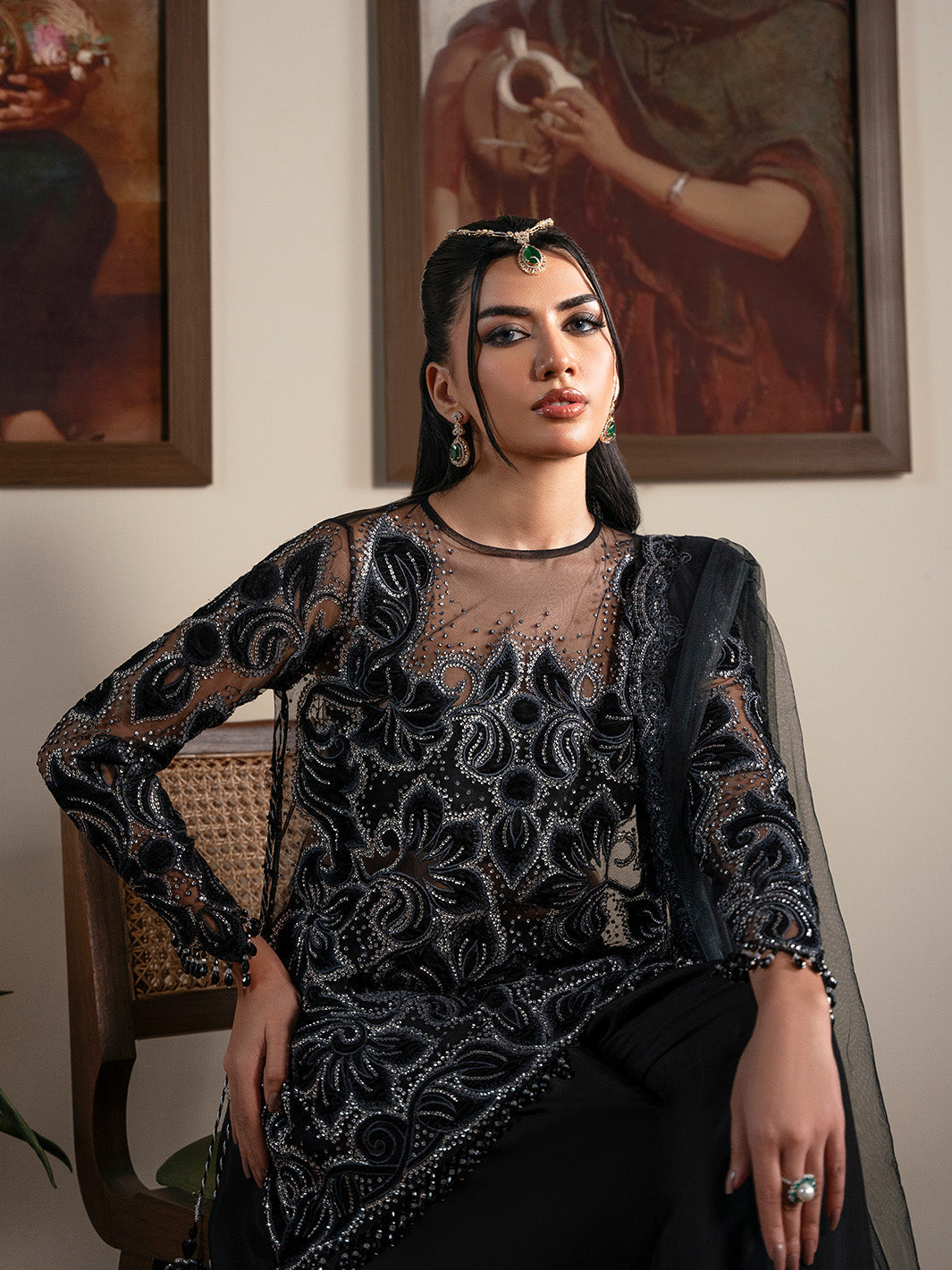 NOIR - Solene - Luxury Velvets by Faiza Faisal at #VogueClothingStudio
