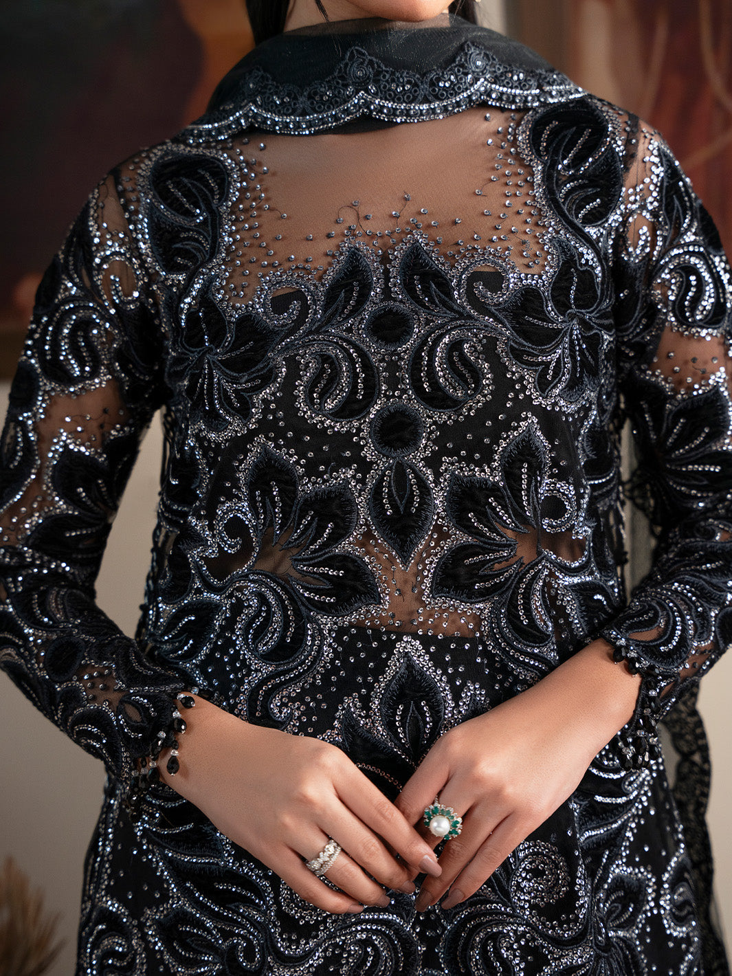 NOIR - Solene - Luxury Velvets by Faiza Faisal at #VogueClothingStudio