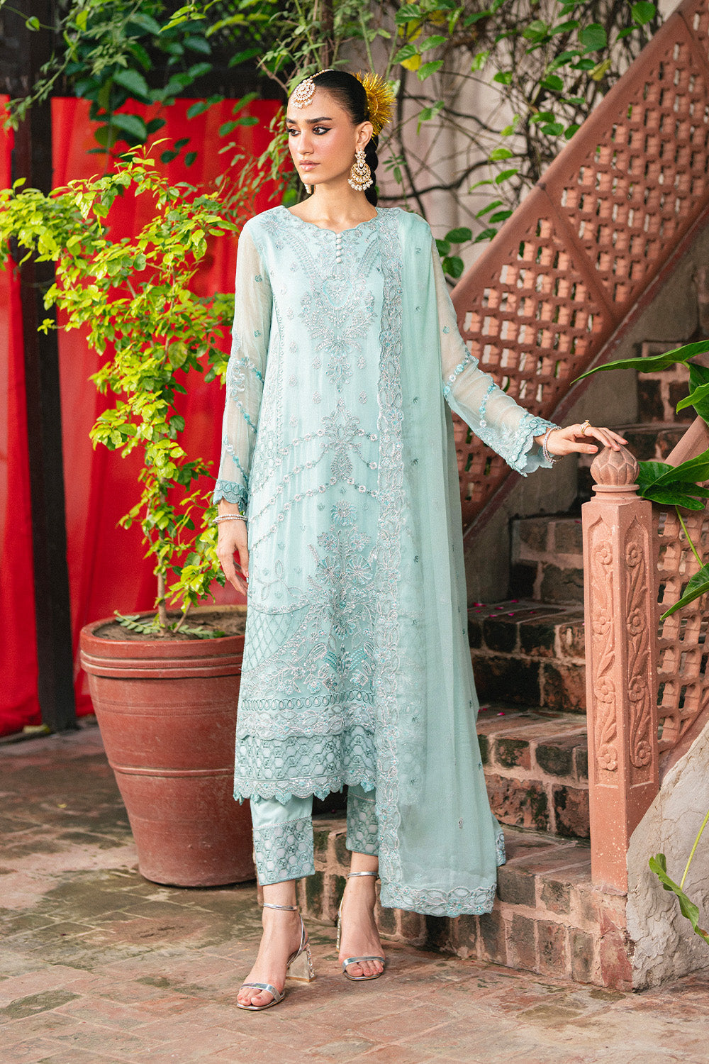3 Piece Embroiderd Chiffon GARTHIKA - FSU5646