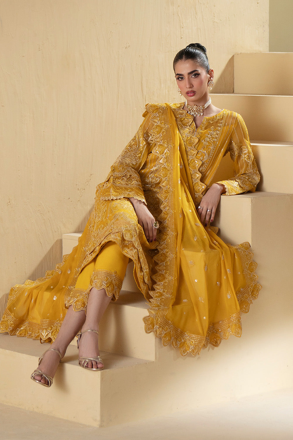 3 Piece Embroiderd Chiffon ANIPPE - FSU5660