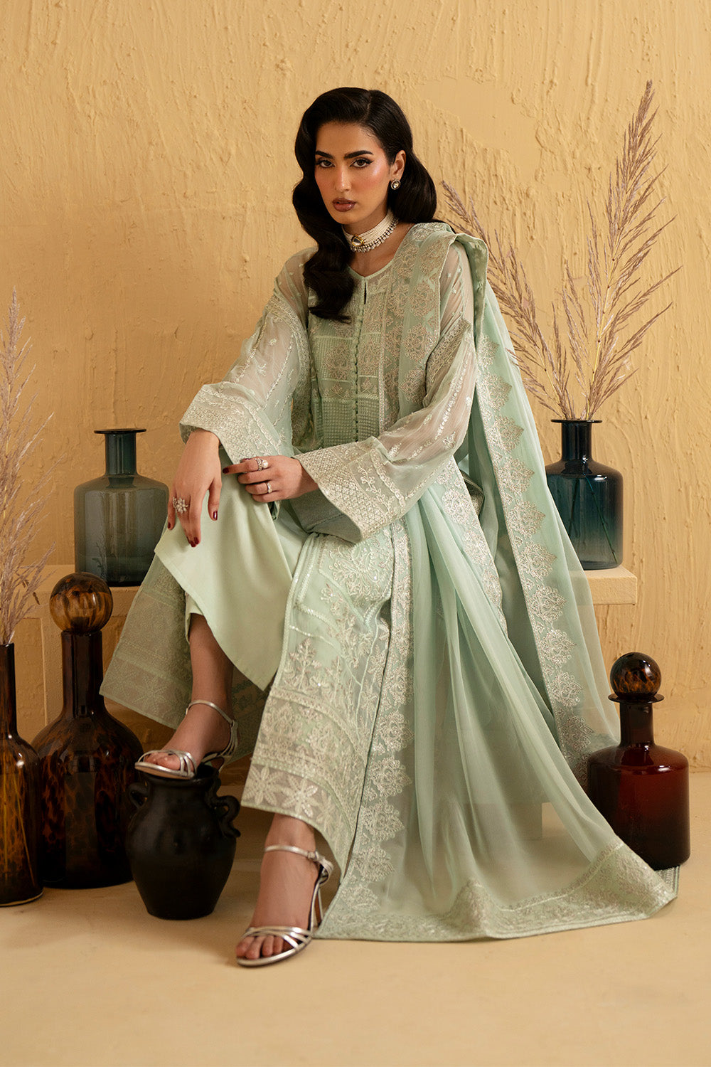 3 Piece Embroiderd Chiffon AMUNET - FSU5667