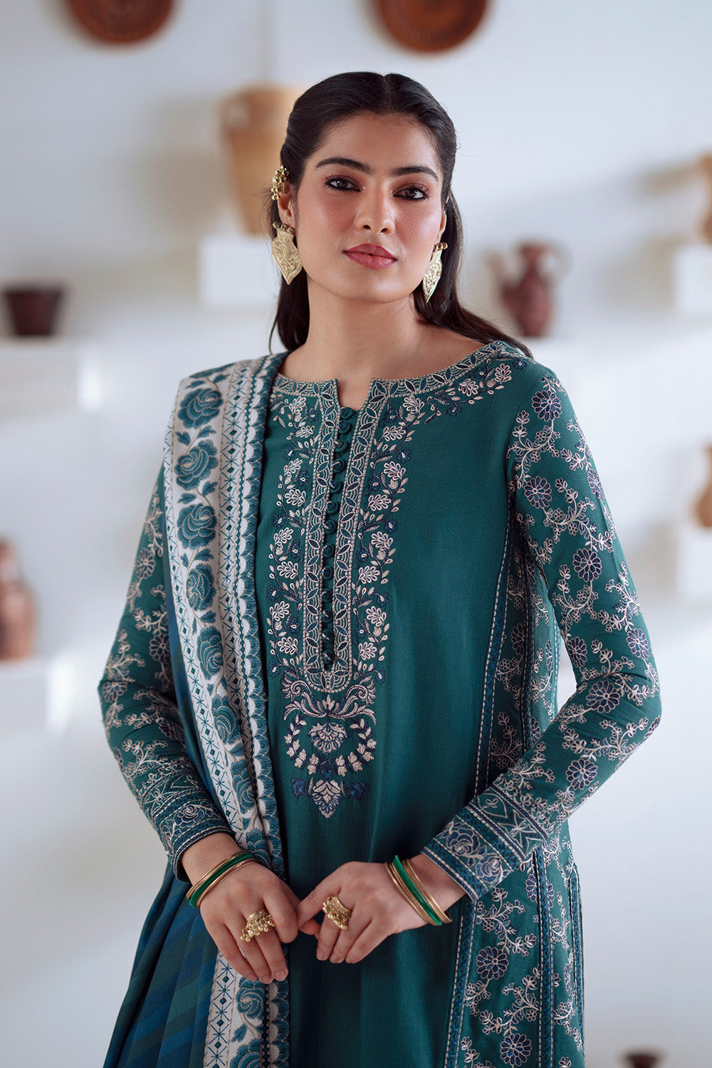 3 Piece Embroidered Khaddar SERINA - FSU5675