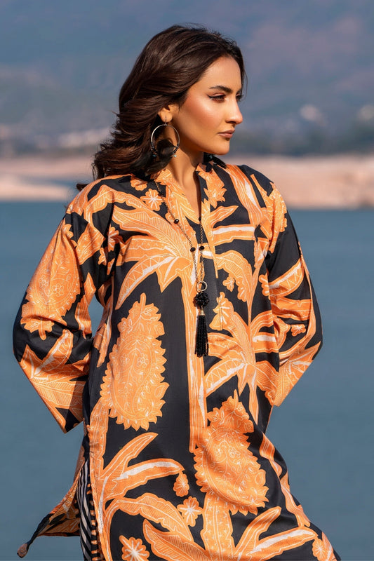 2PC Unstitched |Printed Lawn Shirt + Trouser