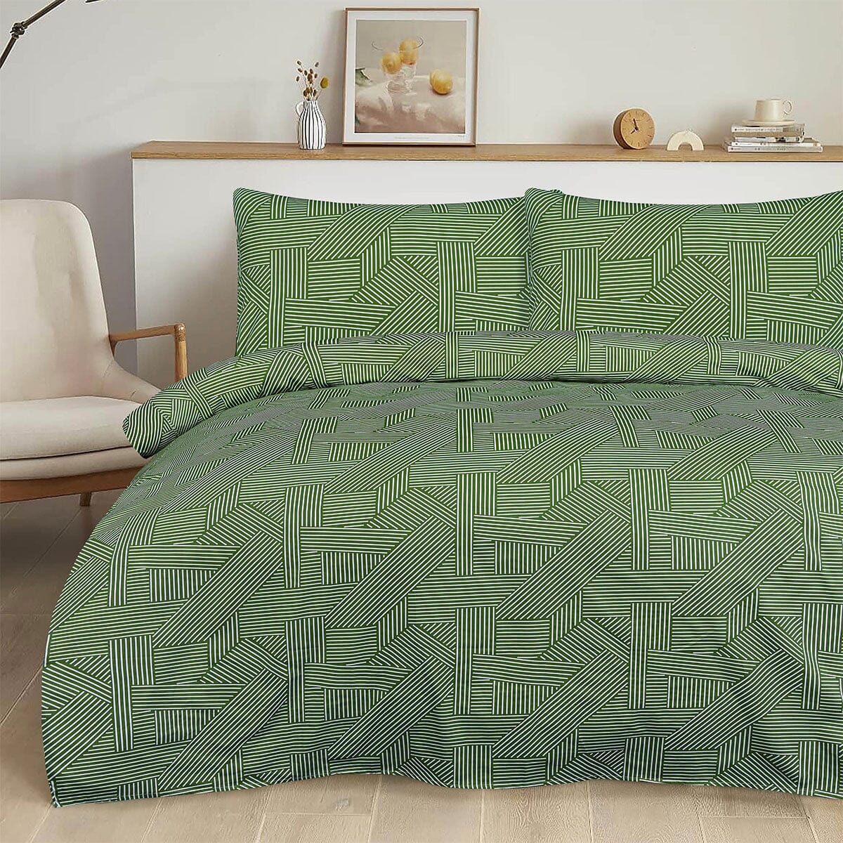 BED SHEET GEOMATRIC ZIGZAG- King PRINTED RANGE 180 TC HOMBEDROO