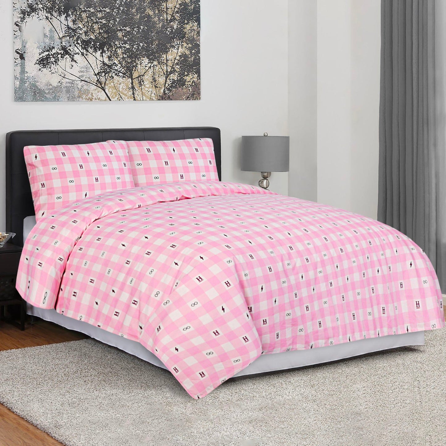 BED SHEET Lighting Check - Queen Printed Range 144 TC HOMBEDROO