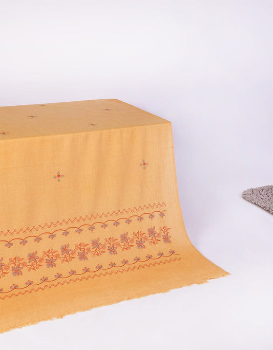Embroidered Shawl-1 Mustard Apparel & Accessories KHAS STORES