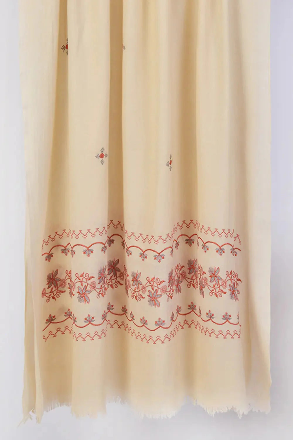 Embroidered Shawl-1 Off White Apparel & Accessories KHAS STORES