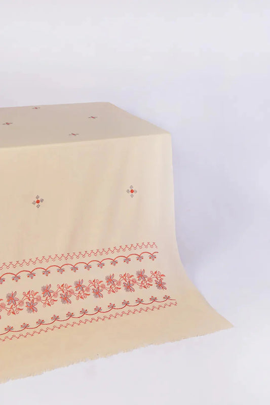 Embroidered Shawl-1 Off White Apparel & Accessories KHAS STORES