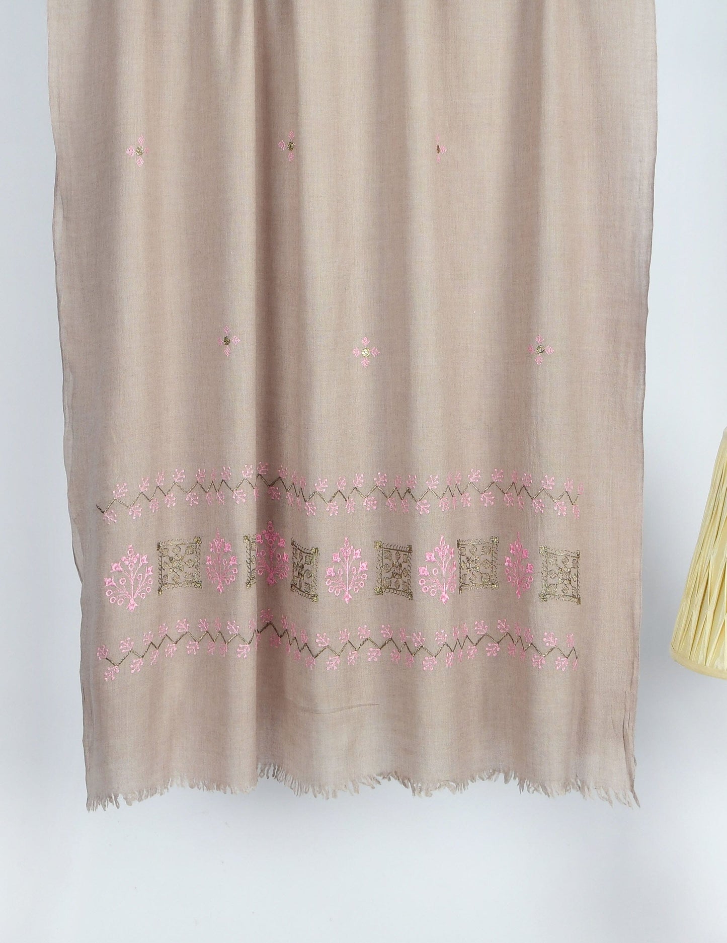Embroidered Shawl-10 D-Pink Apparel & Accessories KHAS STORES