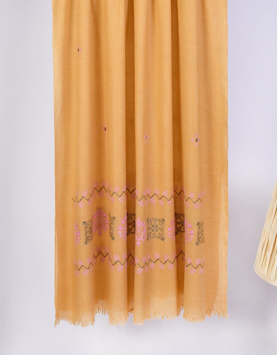 Embroidered Shawl-10 Yellow Apparel & Accessories KHAS STORES