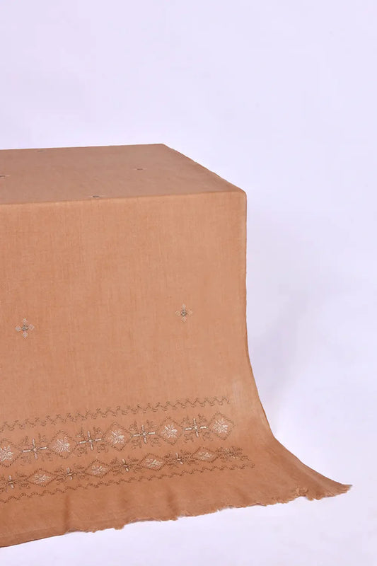 Embroidered Shawl-2 Tan Apparel & Accessories KHAS STORES