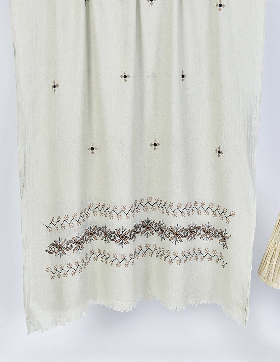 Embroidered Shawl-3 Grey Apparel & Accessories KHAS STORES