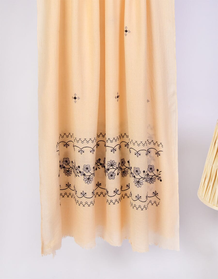 Embroidered Shawl-5 Off White Apparel & Accessories KHAS STORES
