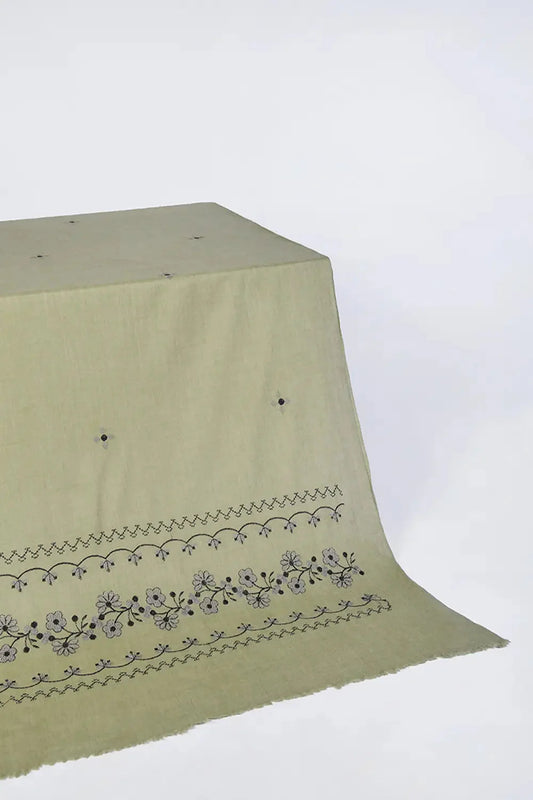 Embroidered Shawl-5 Olive Apparel & Accessories KHAS STORES