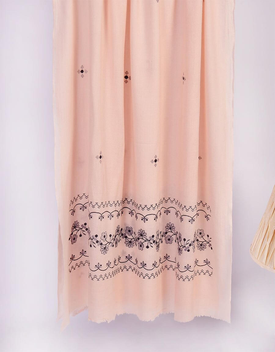 Embroidered Shawl-5 Pink Apparel & Accessories KHAS STORES