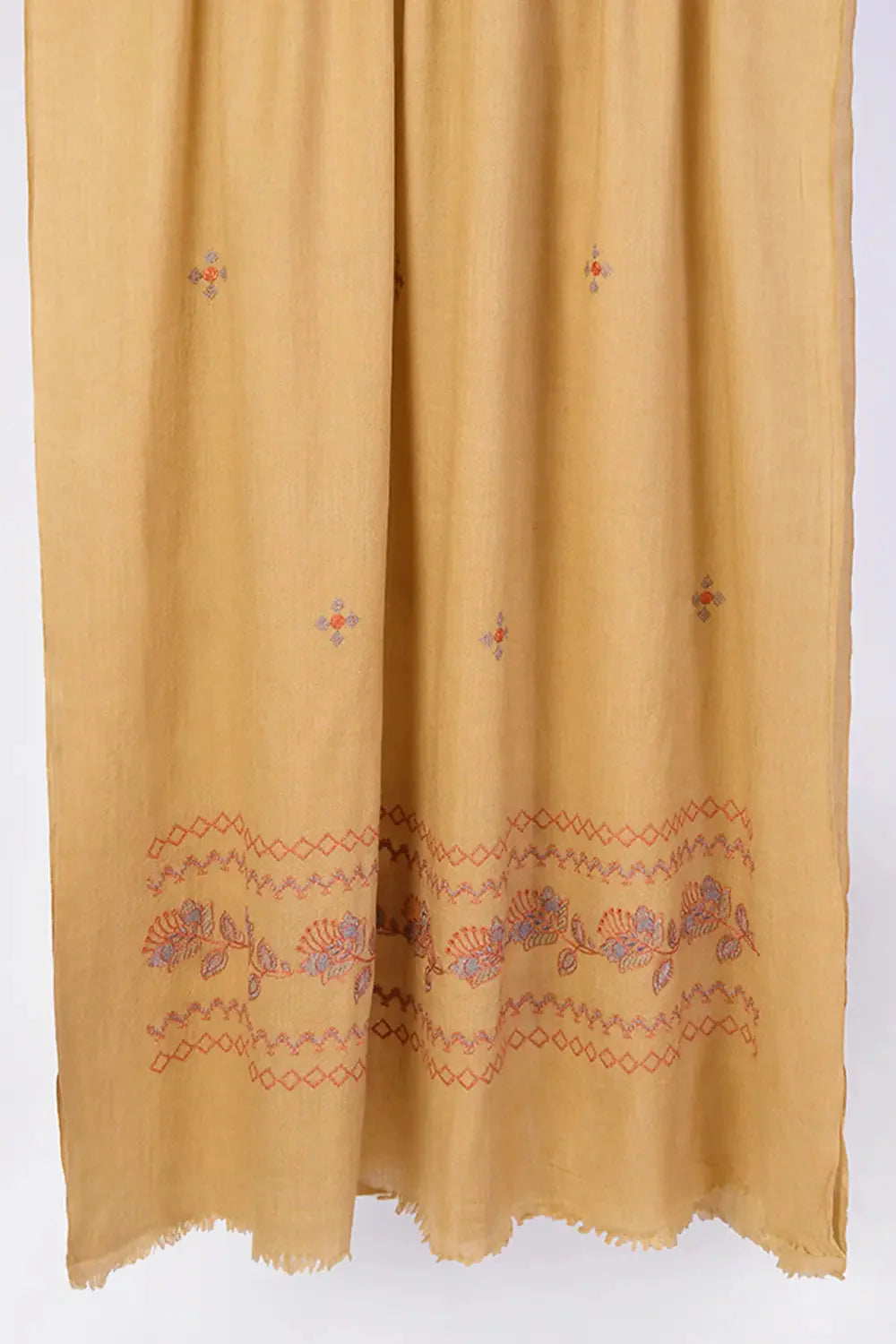 Embroidered Shawl-7 Camel Apparel & Accessories KHAS STORES