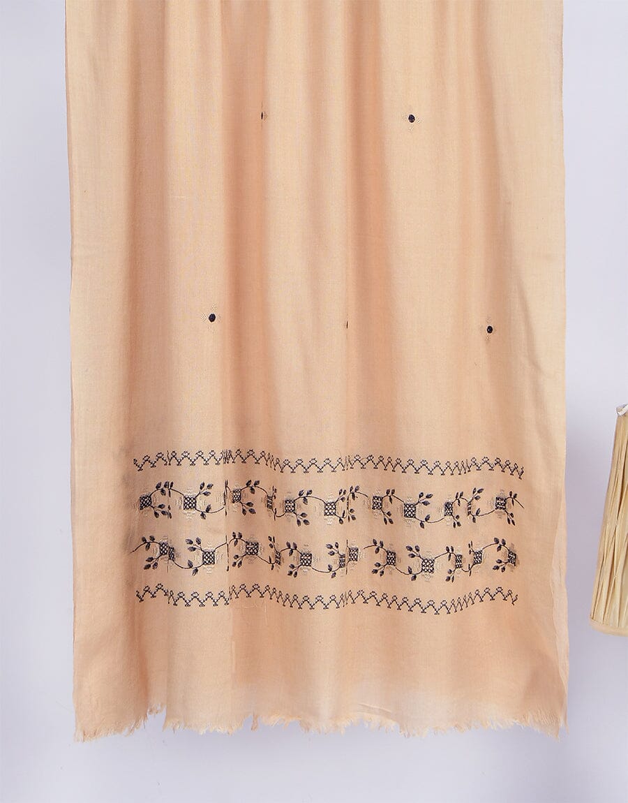 Embroidered Shawl-9 Beige Apparel & Accessories KHAS STORES