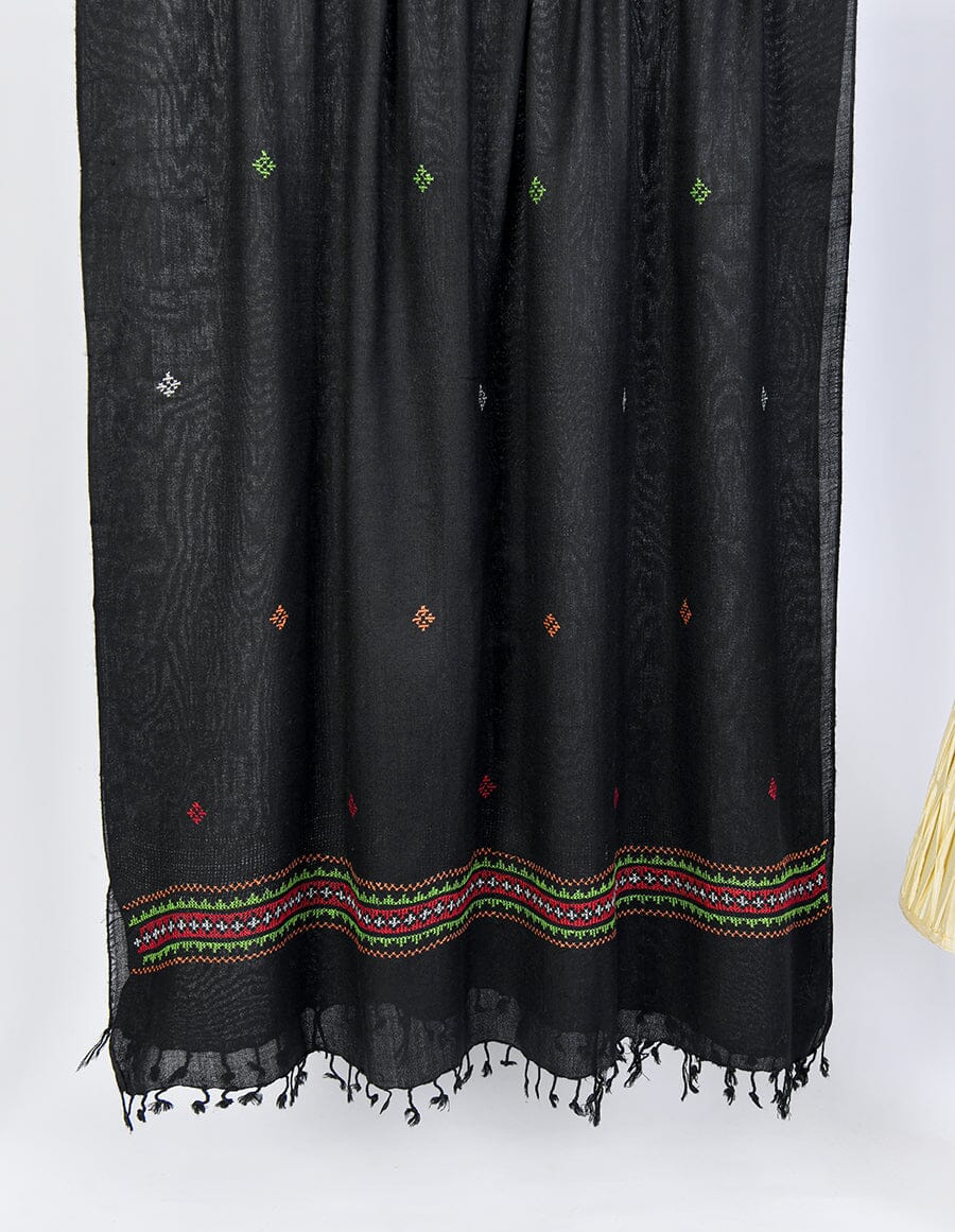 Embroidered Shawl CS-101 Black Apparel & Accessories KHAS STORES