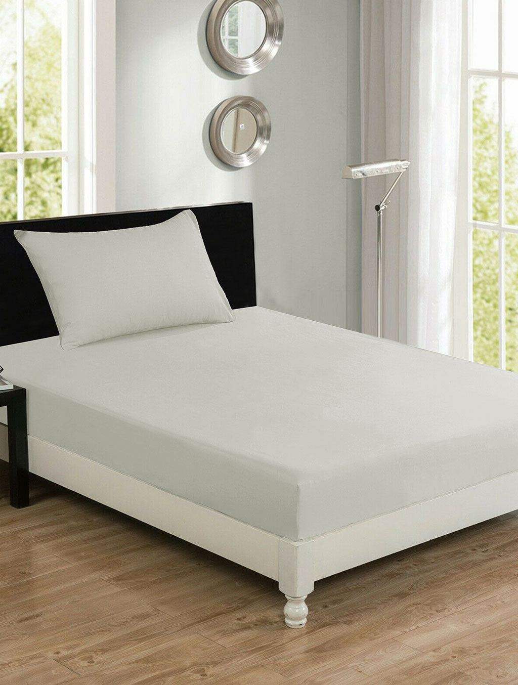 Fitted Sheet Dyed Off White Single Fitted Sheet HOMBEDROO