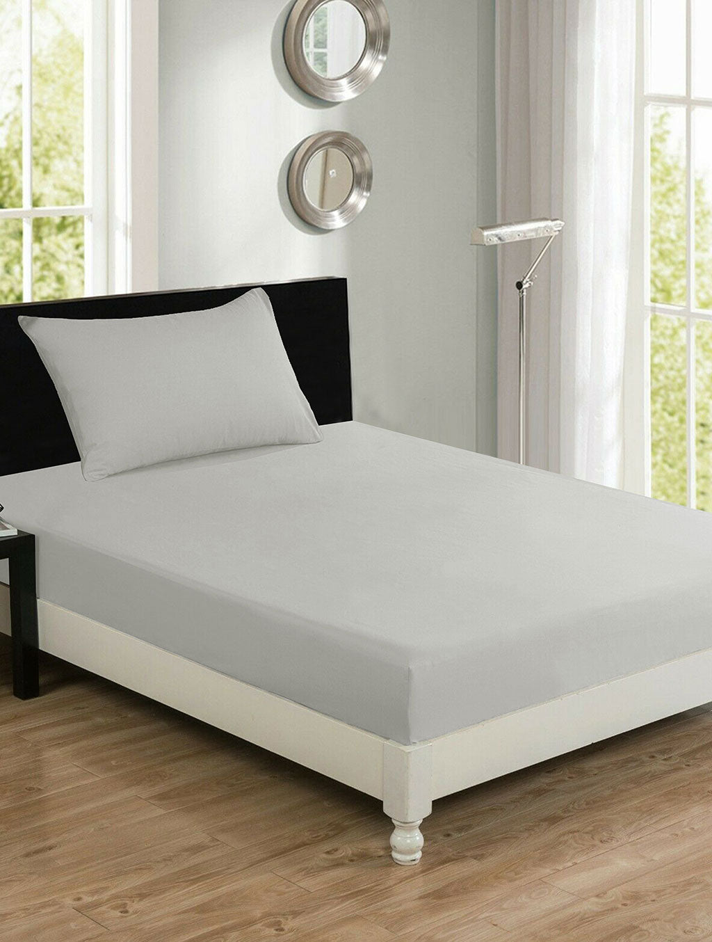 Fitted Sheet Dyed White Single Fitted Sheet HOMBEDROO