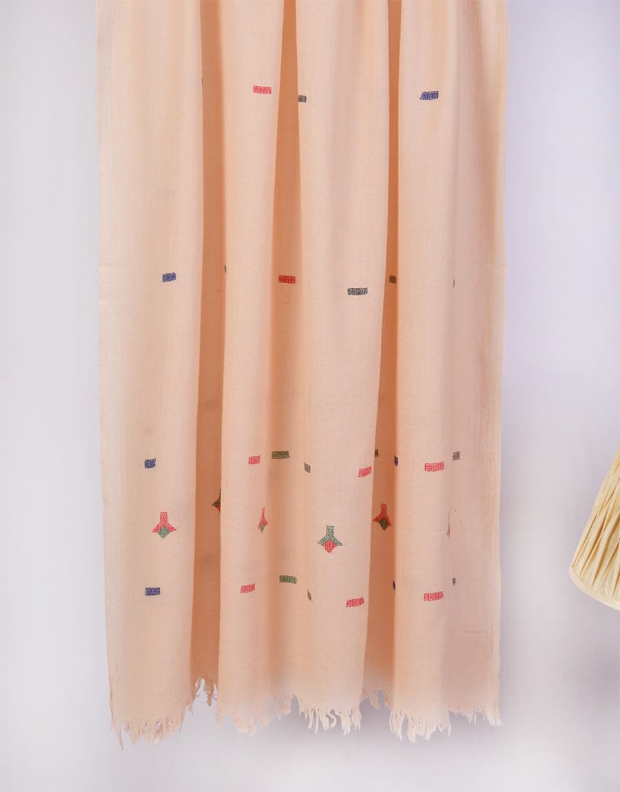 Khaddi Embroidered Shawl-1 Pink Apparel & Accessories KHAS STORES