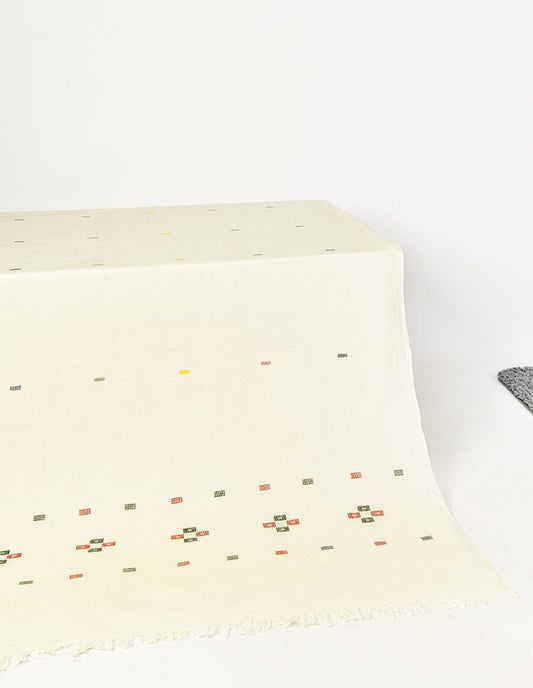 Khaddi Embroidered Shawl-2 Off White Apparel & Accessories KHAS STORES