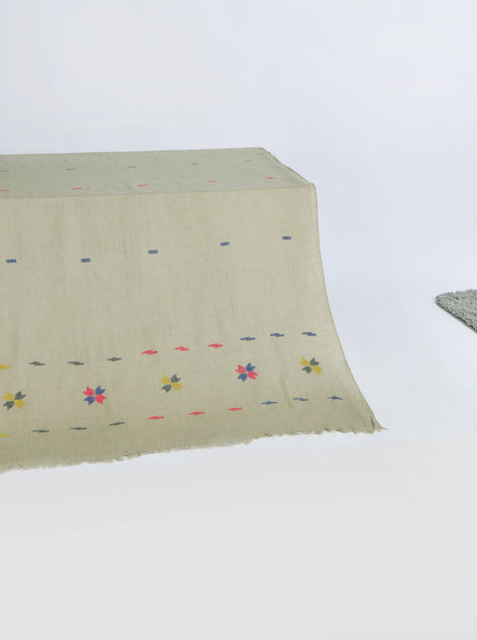 Khaddi Embroidered Shawl-4 Grey Apparel & Accessories KHAS STORES