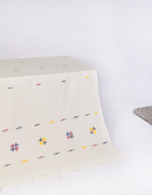 Khaddi Embroidered Shawl-4 Off White Apparel & Accessories KHAS STORES