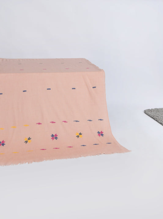 Khaddi Embroidered Shawl-4 Pink Apparel & Accessories KHAS STORES