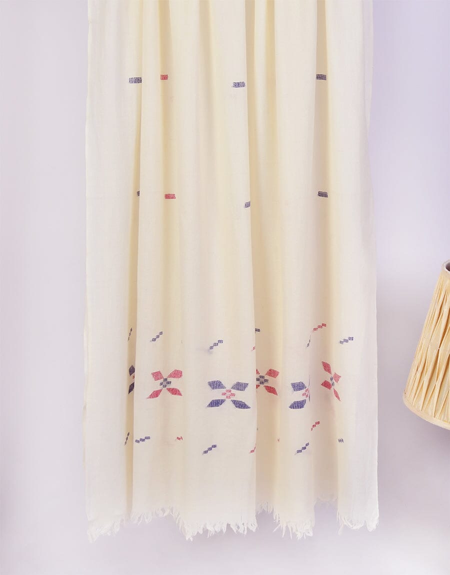 Khaddi Embroidered Shawl-7 Off White Apparel & Accessories KHAS STORES