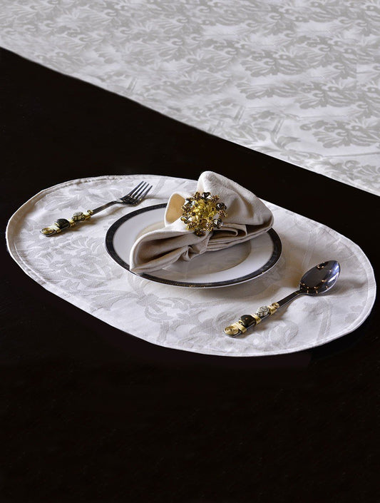 Kitchen Linen Jacquard White Kitchen Accessories HOMKITLIN Place Mat