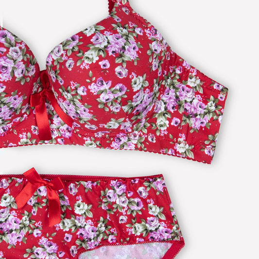 Red Floral Padded Set Espicopink