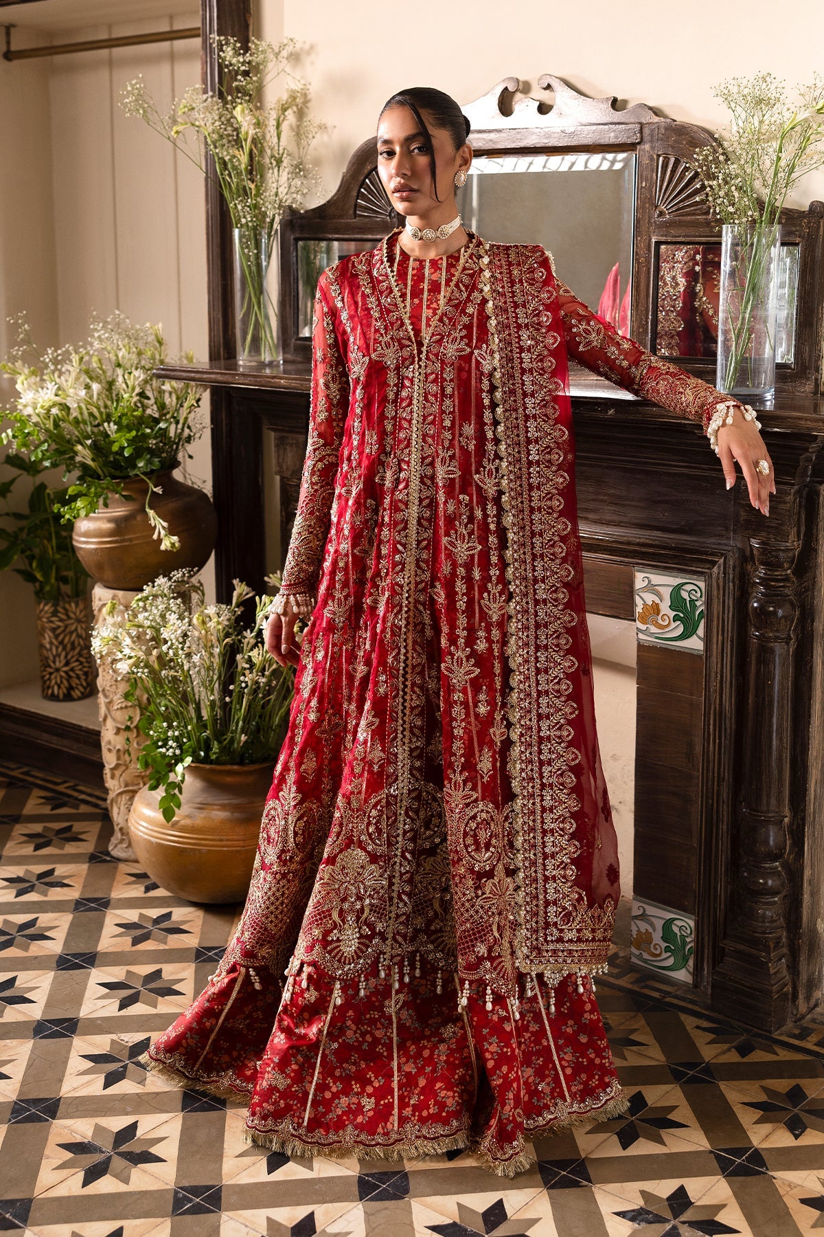 1072-Tearose-DASTAN GOI'2025 by Afrozeh at #VogueClothingStudio