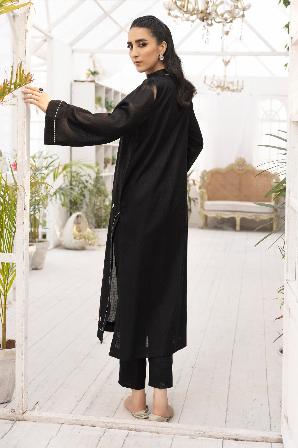 2 PC Stitched | Embroidered Jacquard Cotton Shirt+ Trouser