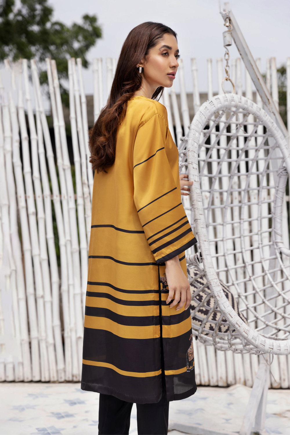 1 PC Stitched | Silk Tunic Printed Long Shirt