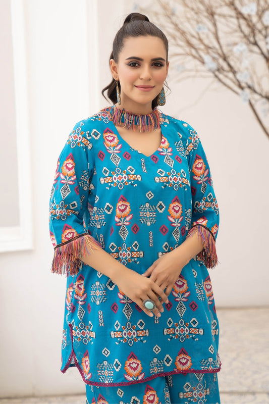 2PC Unstitched | Printed Lawn Shirt + Trouser