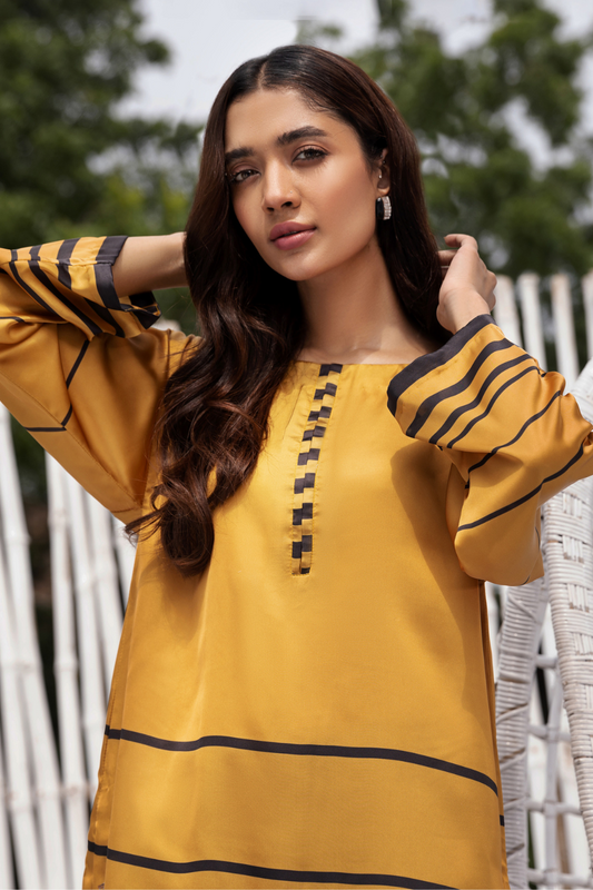 1 PC Stitched | Silk Tunic Printed Long Shirt