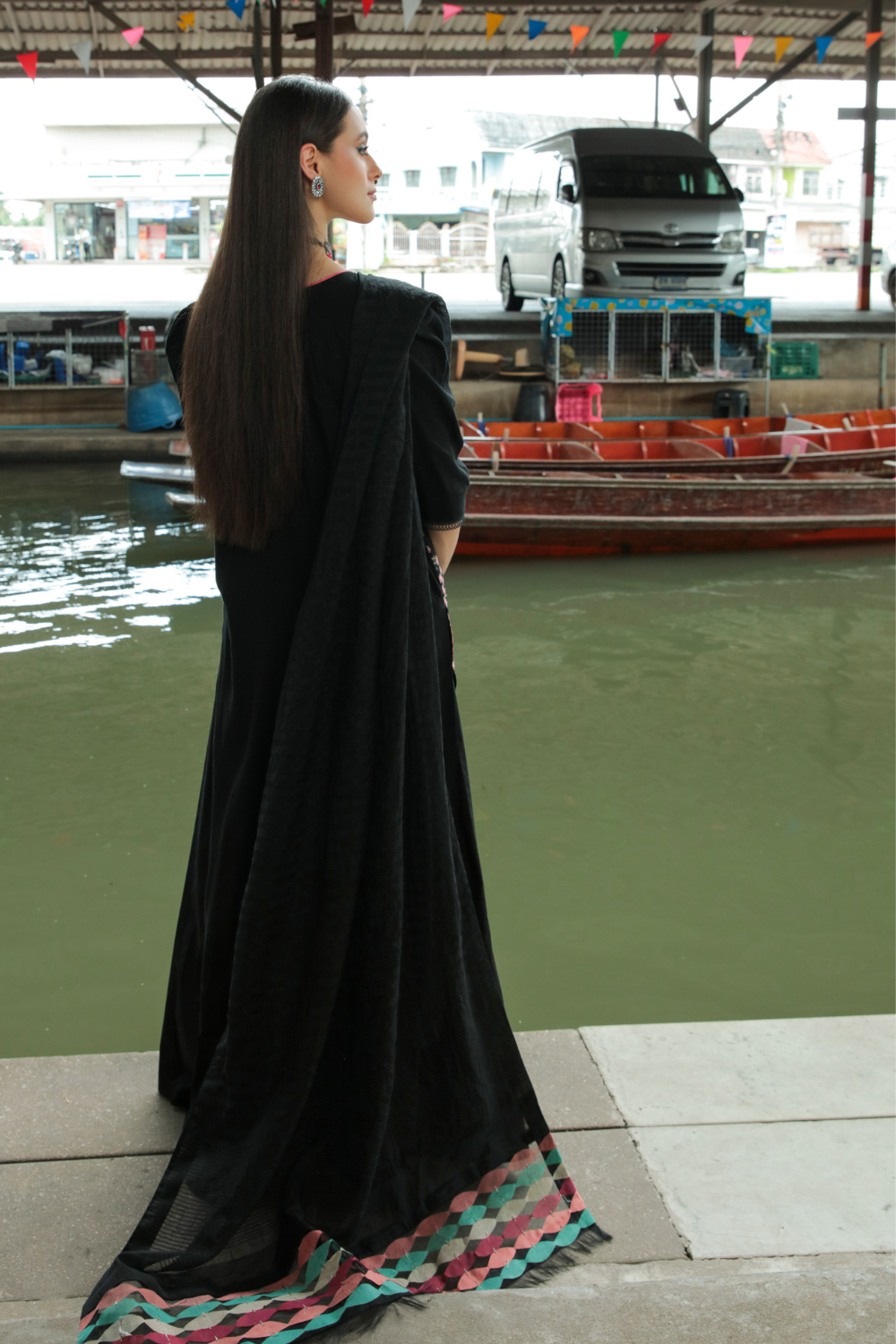 3 PC Unstitched | Embroidered Suit + Organza Dupatta