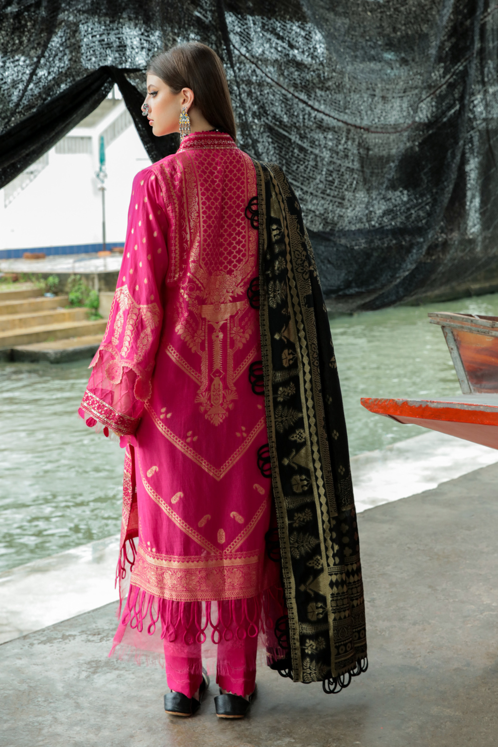 3 PC Unstitched | Embroidered Jacquard Suit