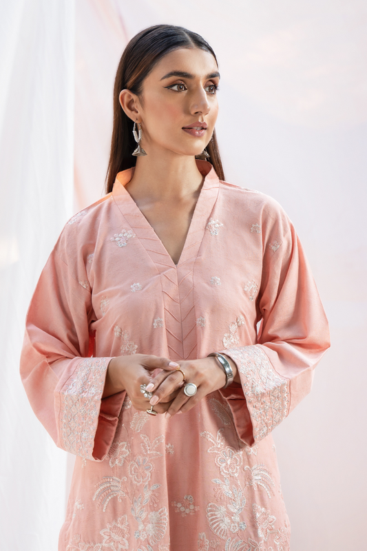 2 PC Stitched | Viscose Jacquard Embroidered Shirt + Trouser