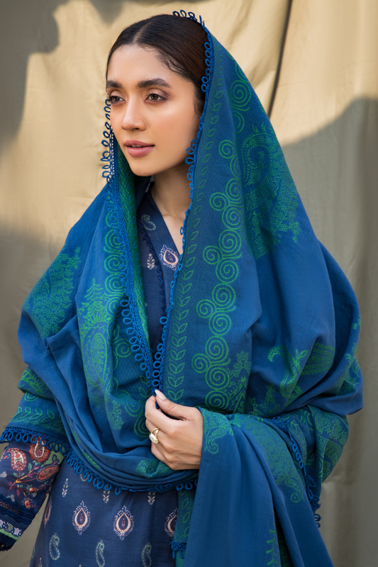 3PC Unstitched | Digital Printed Cambric Suit