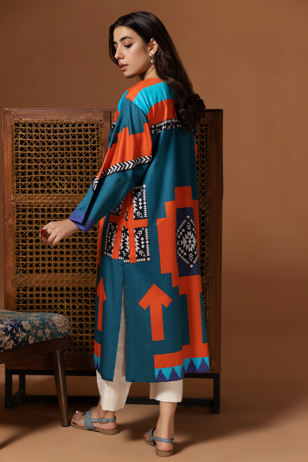 1 PC Unstitched | Printed Cotton Satin Shirt